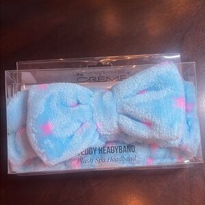 The Creme Shop Plush Spa Headband - Blue and Pink